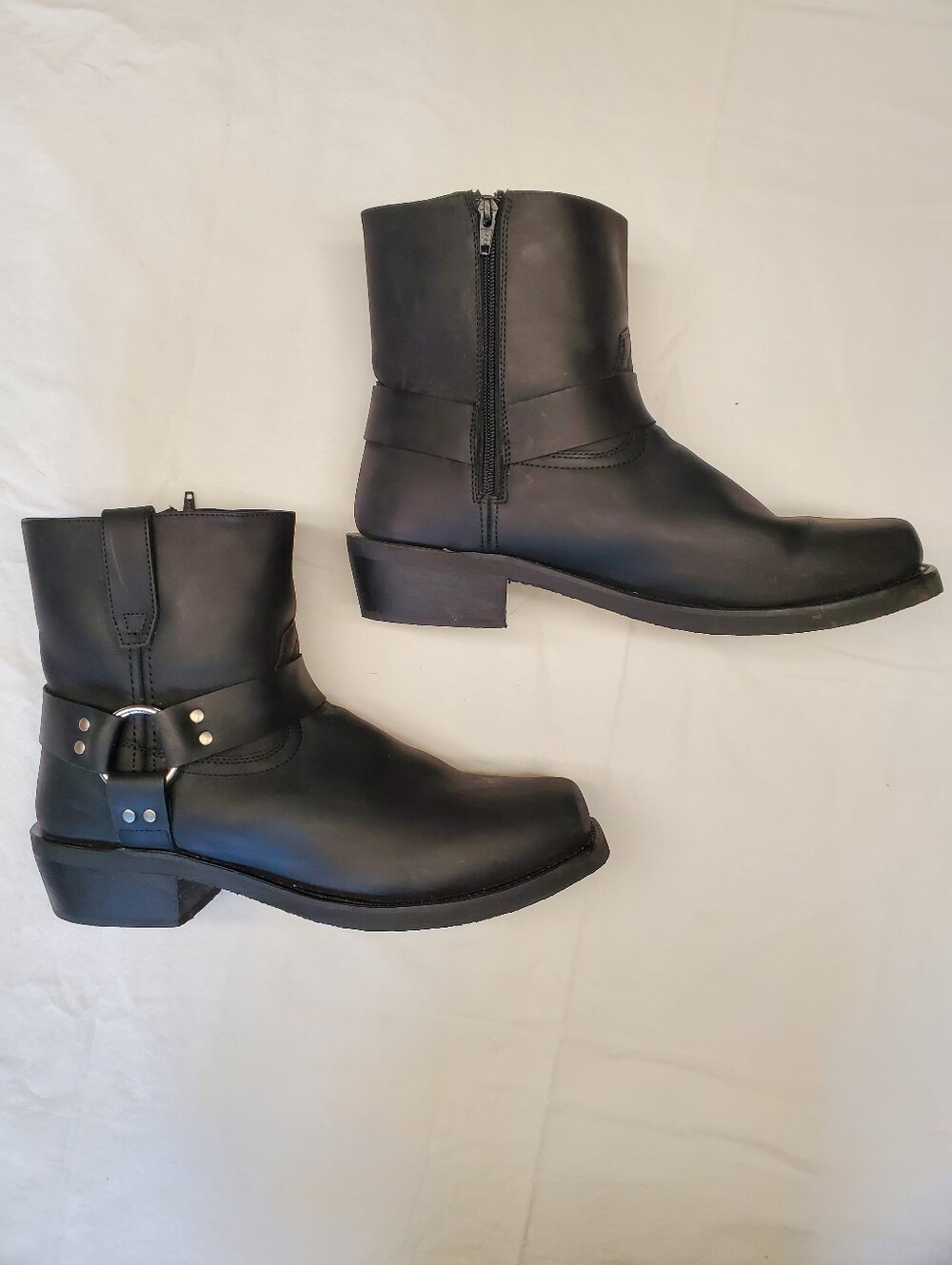 Dingo Rev Up Mens 13D Black Leather Harness Motorcycle Biker Boots Square Toe